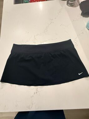 Nike Black Performance Tennis Skort with Swoosh